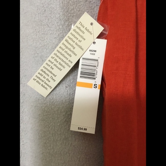 NWT~ERIKA Capri Small~Yam\Red Elastic Waist Drawstring w/ Wooden Printed Beads - Picture 7 of 8